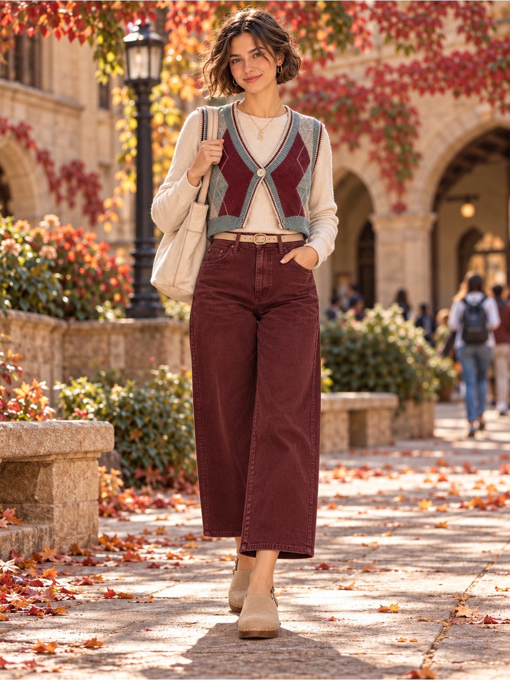 Judy Blue High Waist Tummy Control Wide Leg Crop Jeans Burgundy Oxblood EUC